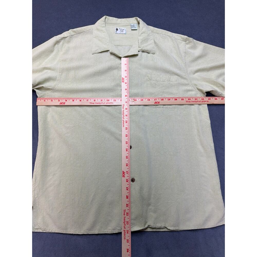 VINTAGE SILK CIRCA 1969 SIZE XXL Yellow Textured Hawaiian Short Sleeve  ButtonUp - Picture 7 of 9